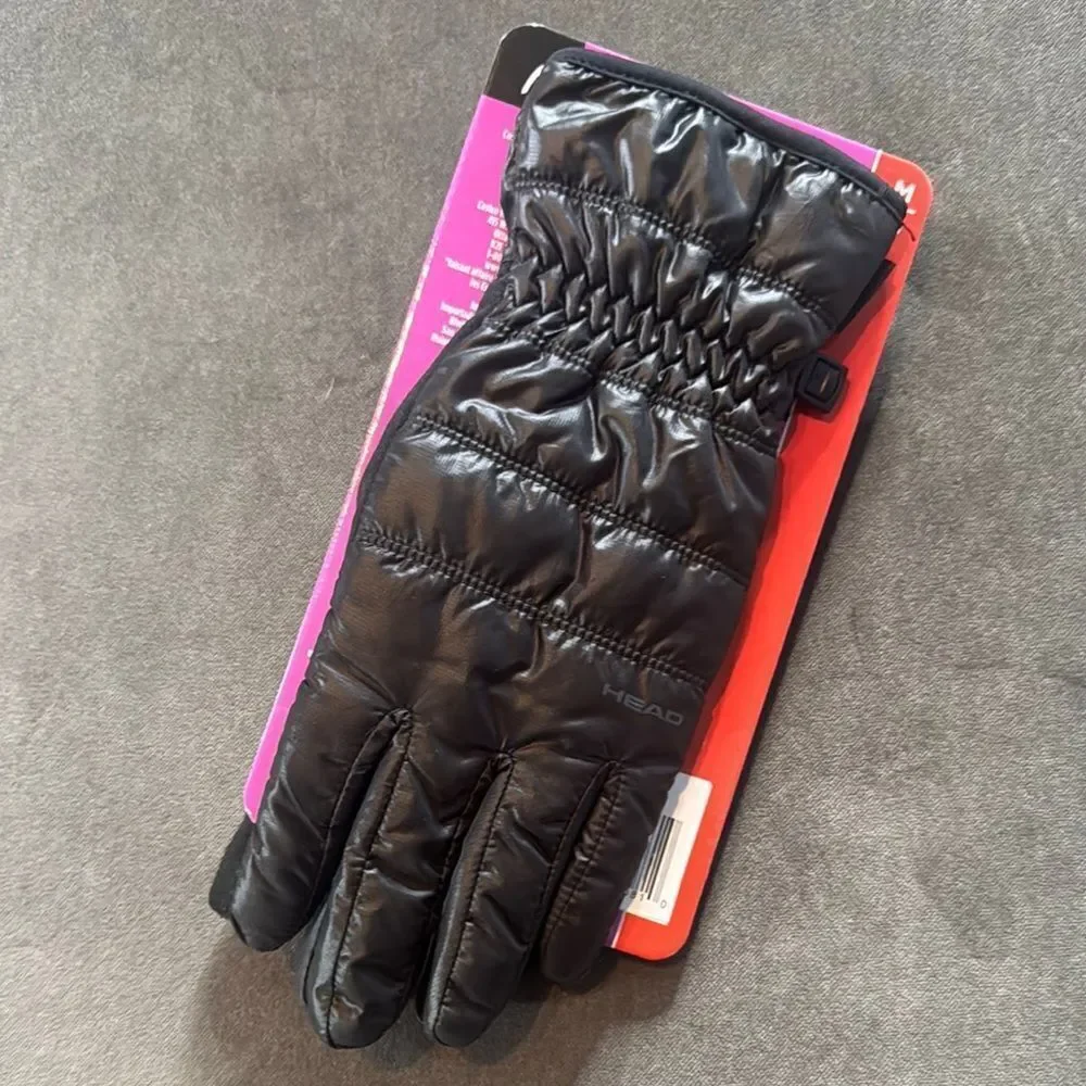 HEAD Women's Black Waterproof Hybrid Touchscreen Compatible Gloves Size M NEW